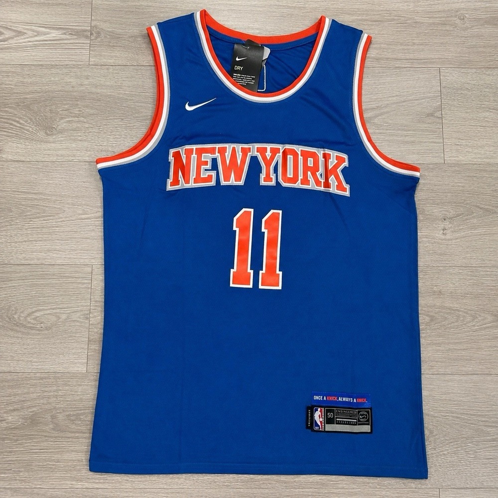Jalen Brunson #11 NY Blue Knicks Stitched Mens Jerseys Swingman Size 50 / Large